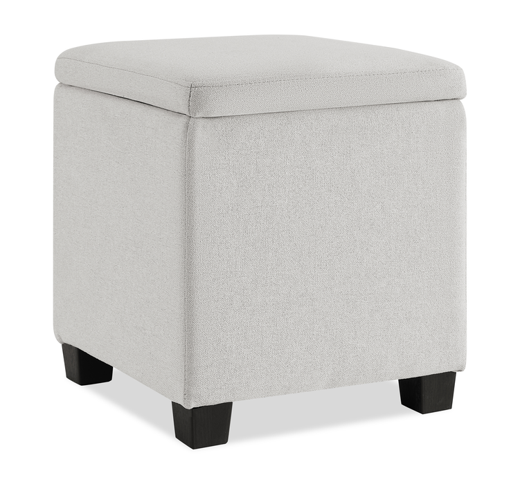 Halifax 14.75” Fabric Storage Ottoman – Light Grey