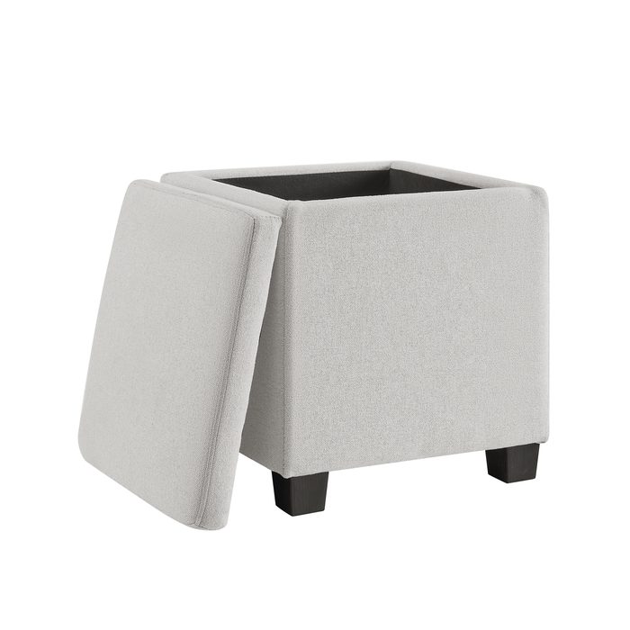Halifax 14.75” Fabric Storage Ottoman – Light Grey