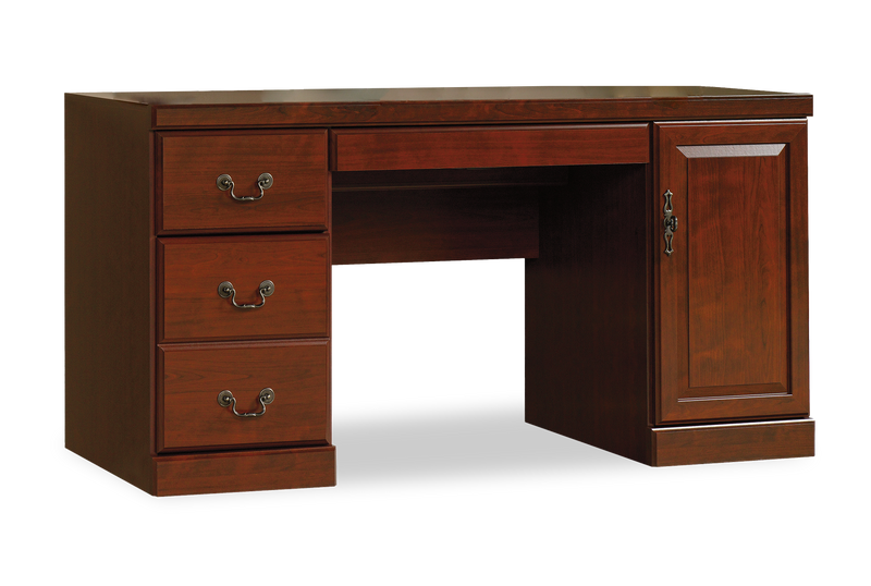 Heritage 59.25\" Computer Office Desk with Cable Management – Classic Cherry