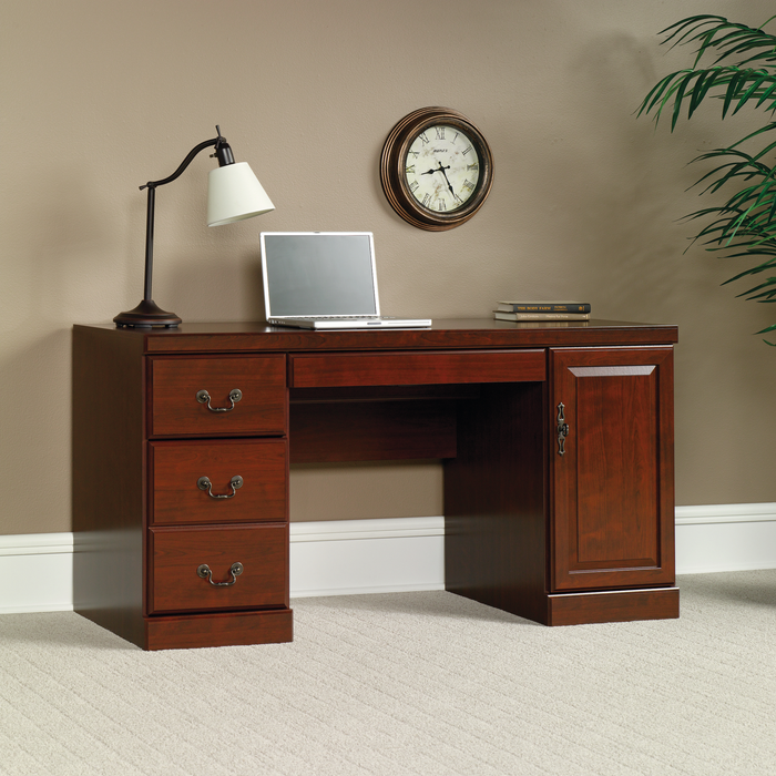 Heritage 59.25\" Computer Office Desk with Cable Management – Classic Cherry