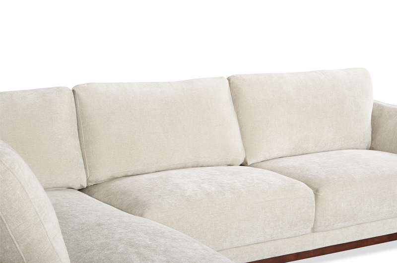 Horizon 2-Piece Left-Facing Fabric Sectional with Wood Base and Legs - Stone