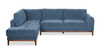 Horizon 2-Piece Left-Facing Fabric Sectional with Wood Base and Legs - Navy | Sofa sectionnel de gauche Horizon 2 pièces en tissu avec base et pattes en bois - bleu marine