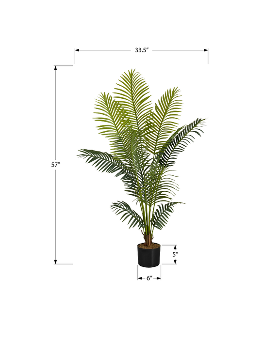 57” Artificial Indoor Palm Tree in 5” Pot 