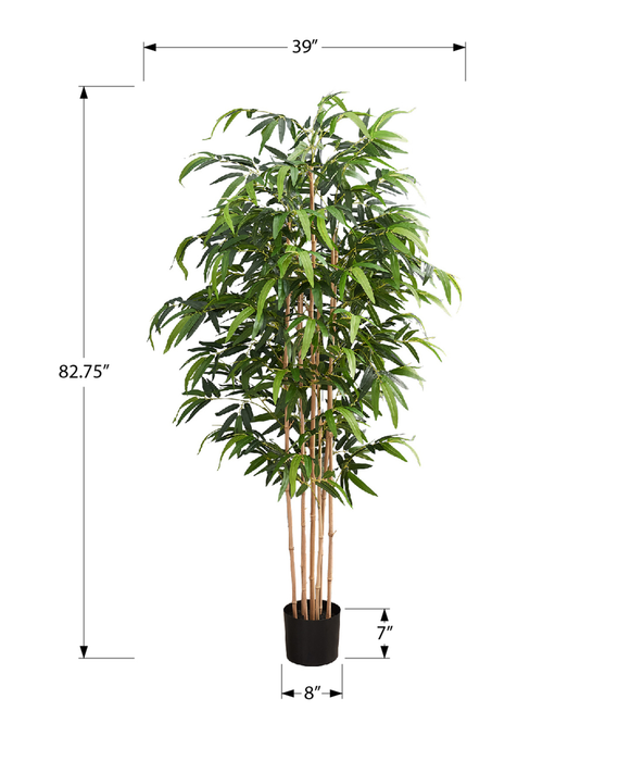 82.75” Artificial Indoor Bamboo Tree in 8” Pot 
