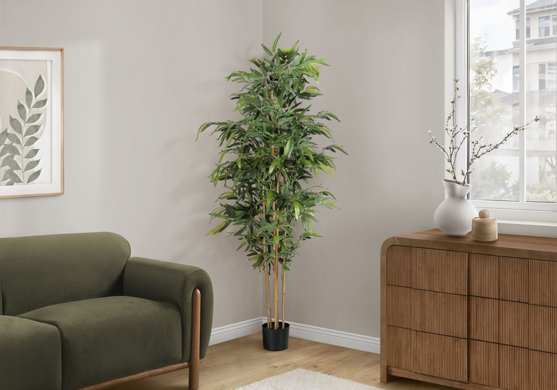 82.75” Artificial Indoor Bamboo Tree in 8” Pot 