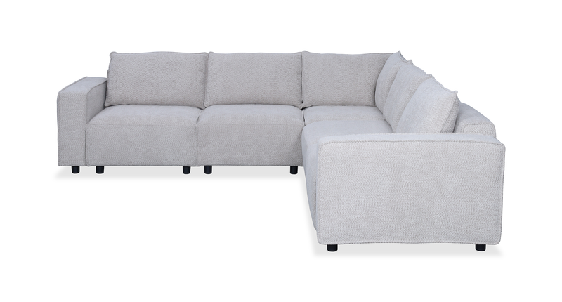 Infinity Modular 5-Piece Chenille Fabric Sofa Sectional – Light Grey