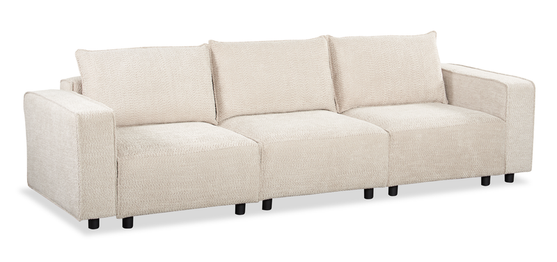 Infinity Modular 3-Piece Chenille Fabric Sofa Sectional – Taupe 