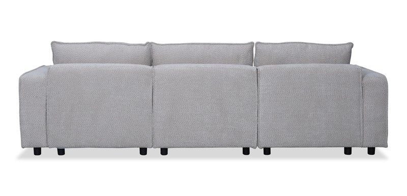Infinity Modular 3-Piece Chenille Fabric Sofa Sectional – Light Grey 