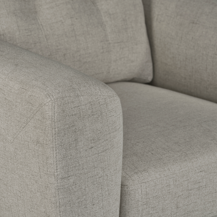 Iverly 38” Linen-Look Fabric Chair with Removable Back Cushion -Sand