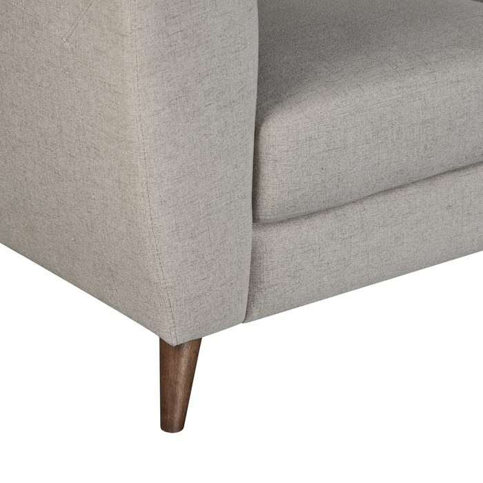 Iverly 38” Linen-Look Fabric Chair with Removable Back Cushion -Sand