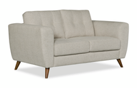 Iverly 61” Linen-Look Fabric Loveseat with Removable Back Cushions – Sand
