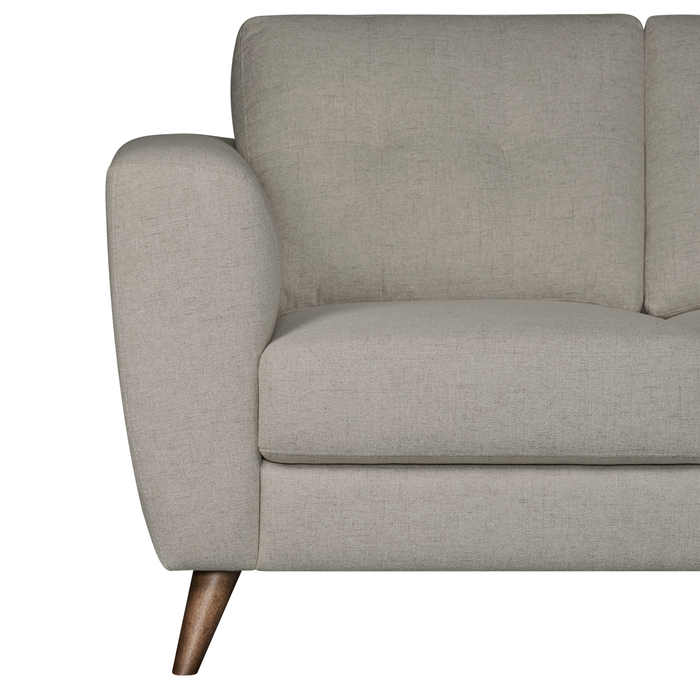 Iverly 84” Linen-Look Fabric Sofa with Removable Back Cushions – Sand
