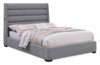 Jade Upholstered Platform Bed with USB Ports in Grey Fabric - Queen Size