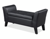 Kohen 46.75\" Contemporary Leather-Look Fabric Bench with Storage – Black