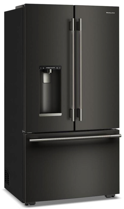 KitchenAid 35.6\" 23.1 Cu. Ft. Counter-Depth French Door Refrigerator – Black Ore - KRFC536SBE