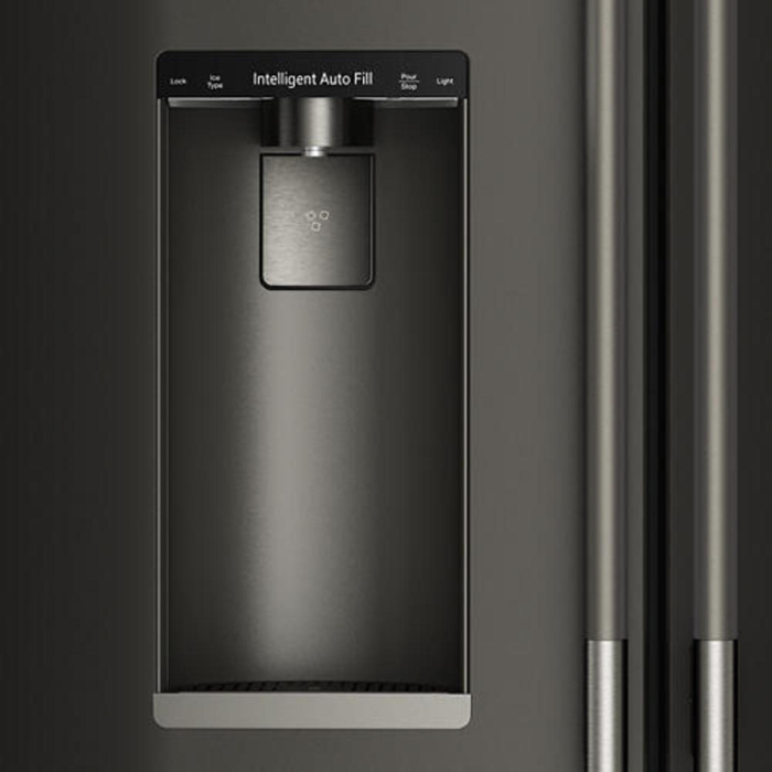KitchenAid 35.6\" 23.1 Cu. Ft. Counter-Depth French Door Refrigerator – Black Ore - KRFC536SBE