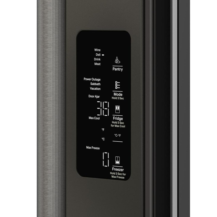KitchenAid 35.6\" 23.1 Cu. Ft. Counter-Depth French Door Refrigerator – Black Ore - KRFC536SBE