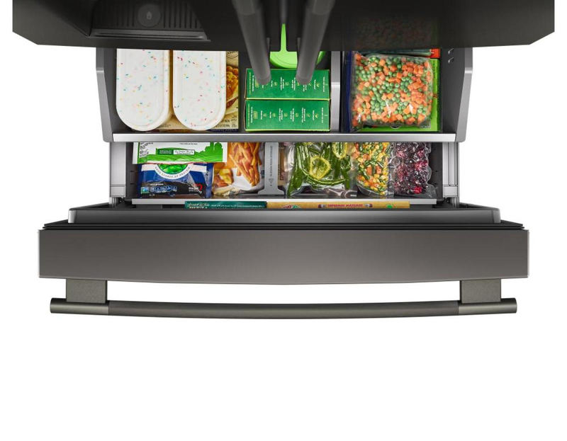 KitchenAid 35.6\" 23.1 Cu. Ft. Counter-Depth French Door Refrigerator – Black Ore - KRFC536SBE