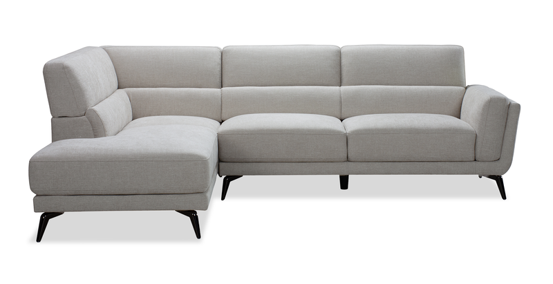 Kyrie 2-Piece Left-Facing Linen-Look Fabric Sectional - Taupe