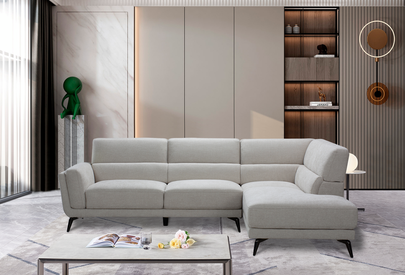 Kyrie 2-Piece Right-Facing Linen-Look Fabric Sectional - Taupe