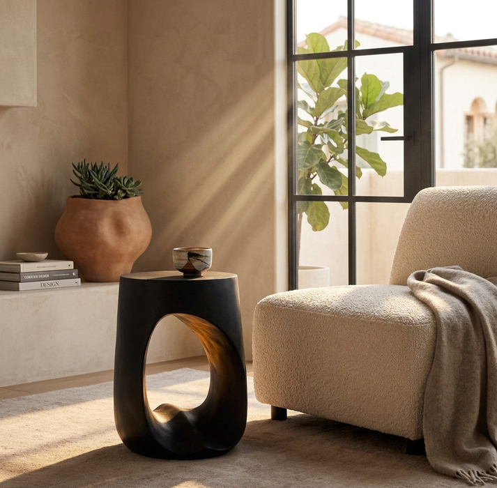 Lana 17.9\" Modern End Table – Matte Black