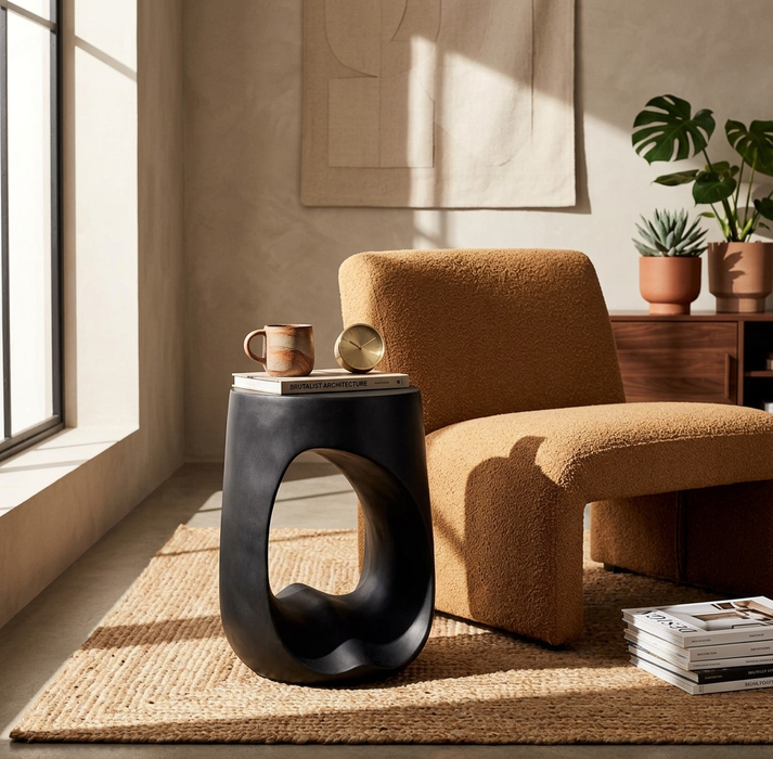Lana 17.9\" Modern End Table – Matte Black