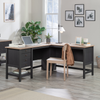 Lance 58.66" L-Shaped Office Desk with 2 Drawers – Raven Oak | Bureau en forme de L Lance de 58,66 po à 2 tiroirs - chêne corbeau