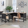 Lance 58.66" L-Shaped Office Desk with 2 Drawers – Raven Oak | Bureau en forme de L Lance de 58,66 po à 2 tiroirs - chêne corbeau