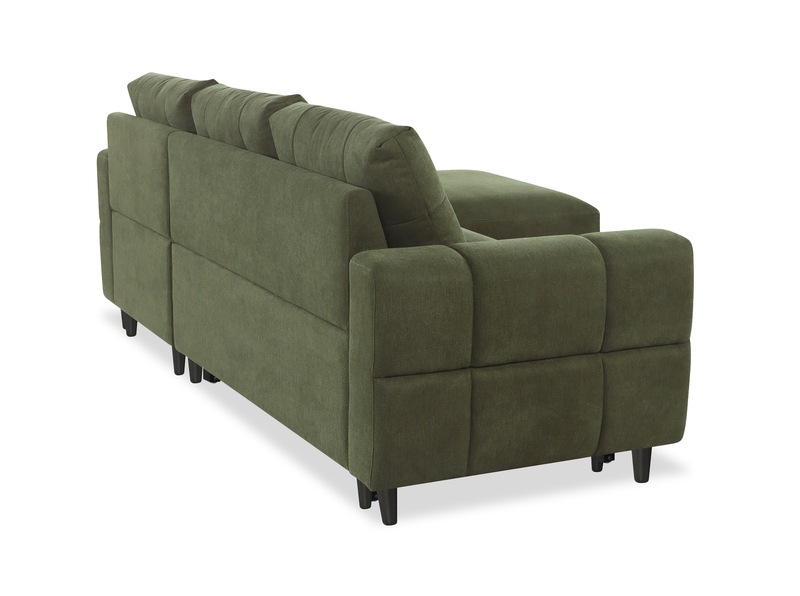 Laval 2-Piece Right-Facing Fabric Sleeper Sectional with Storage Chaise - Green