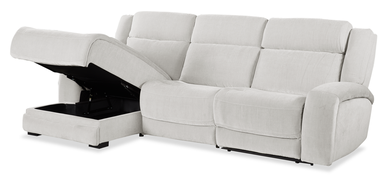 Shaquille O’Neal Home Legacy 3-Piece Left-Facing Power Reclining Sectional with Shaq-o-pedic Comfort - Grey 