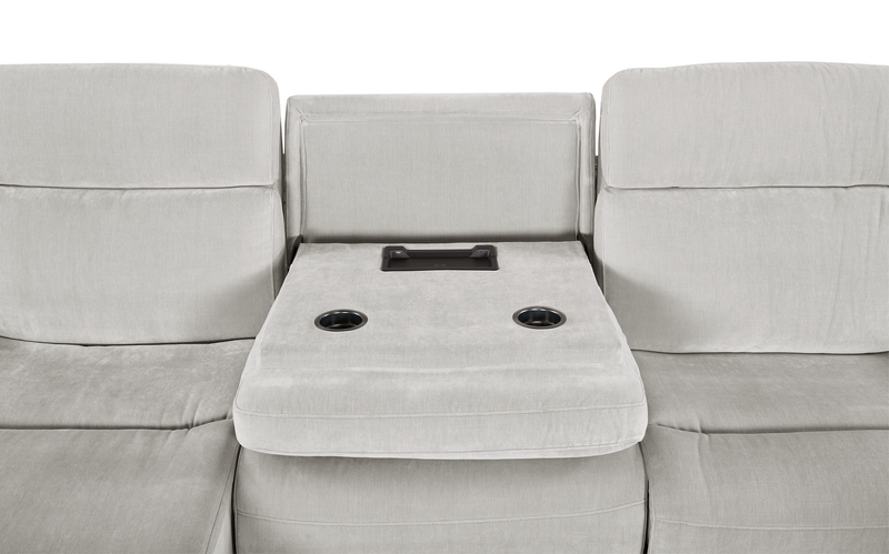 Shaquille O’Neal Home Legacy 3-Piece Left-Facing Power Reclining Sectional with Shaq-o-pedic Comfort - Grey 