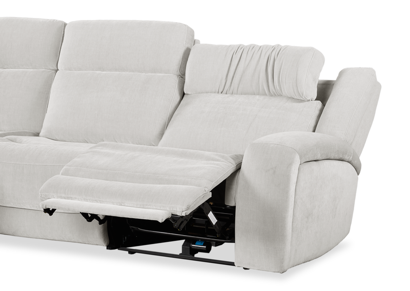 Shaquille O’Neal Home Legacy 3-Piece Left-Facing Power Reclining Sectional with Shaq-o-pedic Comfort - Grey 