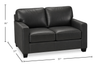 Made in Canada Lennox 57” Genuine Leather Loveseat with Removable Cushions - Black | Causeuse Lennox de 57 po fabriquée au Canada en cuir véritable avec coussins amovibles - noire