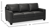 Made in Canada Lennox 79” Genuine Leather Sofa with Removable Cushions - Black | Sofa Lennox de 79 po fabriqué au Canada en cuir véritable avec coussins amovibles - noir