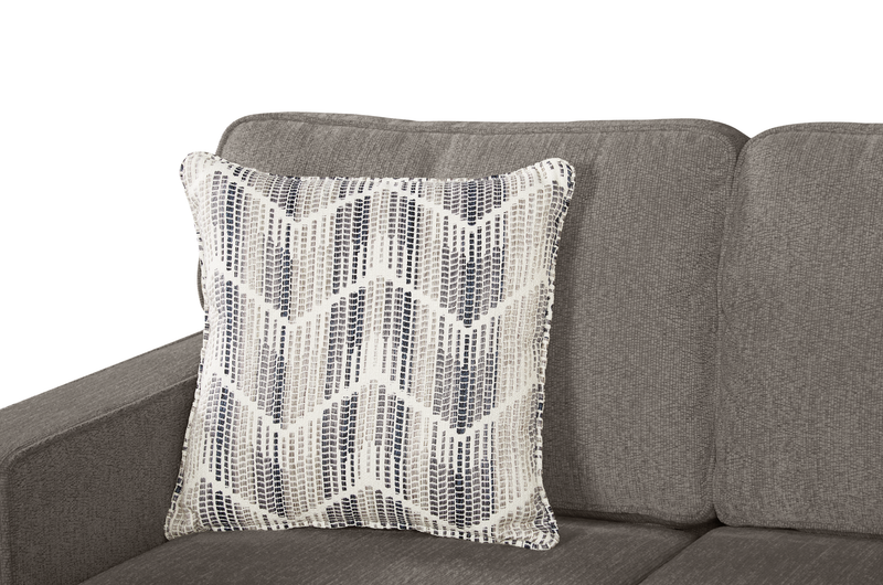 Made in Canada Lennox Chenille Fabric Reversible Sectional with Reversible Cushions - Grey