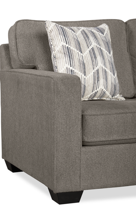 Made in Canada Lennox Chenille Fabric Reversible Sectional with Reversible Cushions - Grey