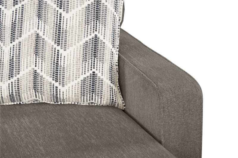 Made in Canada Lennox Chenille Fabric Reversible Sectional with Reversible Cushions - Grey