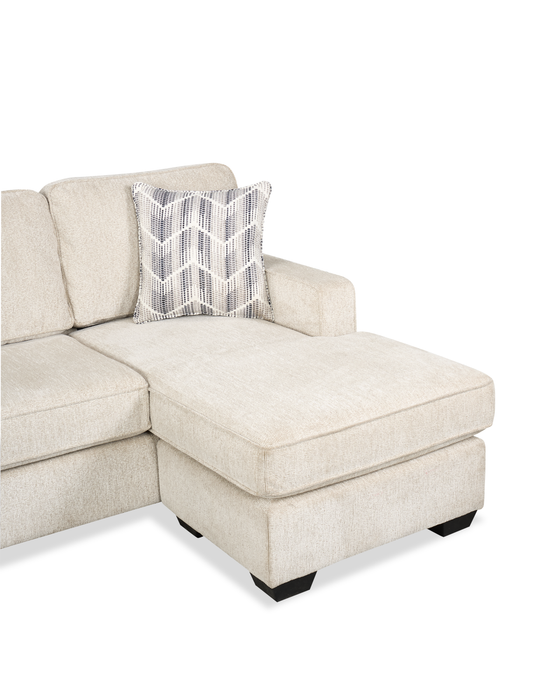 Made in Canada Lennox Chenille Fabric Reversible Sectional with Reversible Cushions - Taupe
