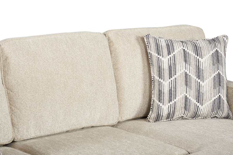 Made in Canada Lennox Chenille Fabric Reversible Sectional with Reversible Cushions - Taupe