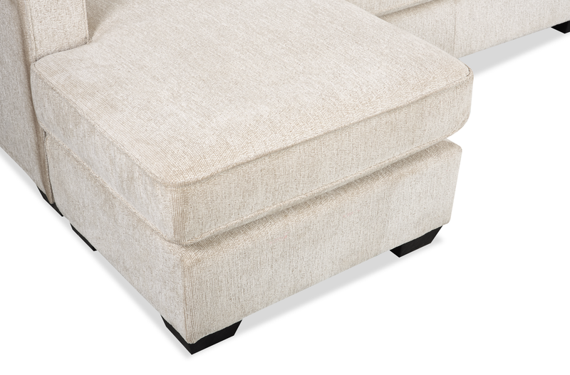 Made in Canada Lennox Chenille Fabric Reversible Sectional with Reversible Cushions - Taupe