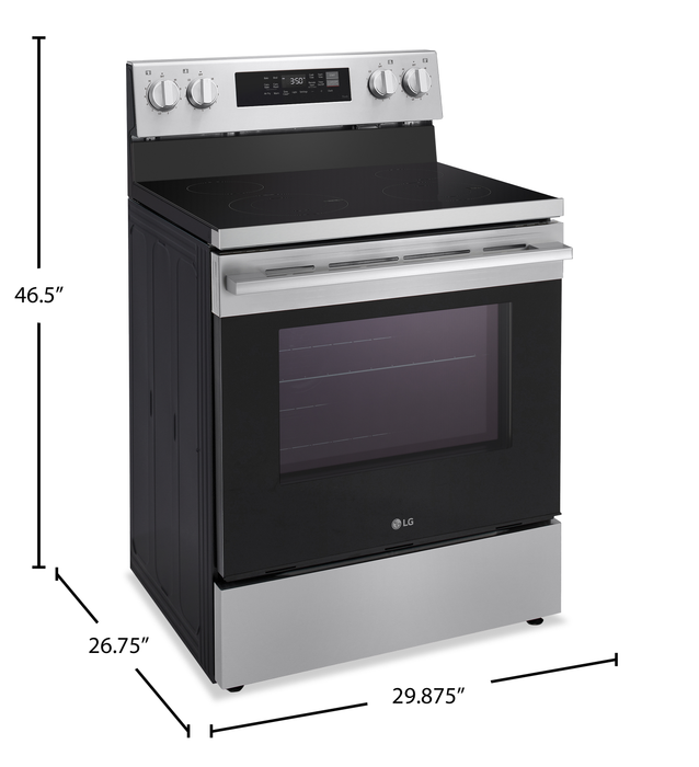LG 6.3 Cu. Ft. Smart Electric Range with Air Fry – Stainless Steel - LREN6321VE