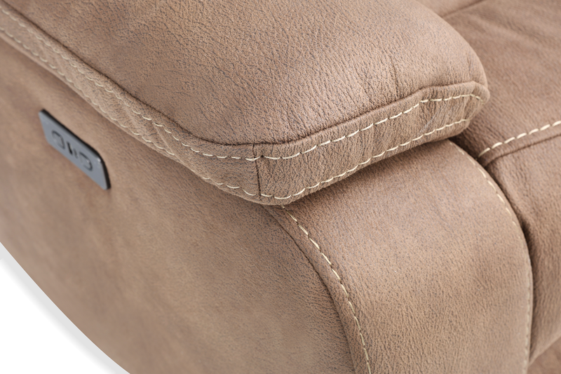 Marcel 39” Fabric Power Reclining Chair with USB Port – Warm Brown