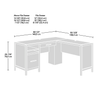 Martin 58.43" L-Shaped Office Desk with 2 Drawers – Saddle Walnut | Bureau en forme de L Martin de 58,43 po à 2 tiroirs - noyer brun clair