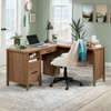Martin 58.43" L-Shaped Office Desk with 2 Drawers – Saddle Walnut | Bureau en forme de L Martin de 58,43 po à 2 tiroirs - noyer brun clair