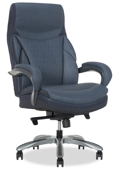 Shaquille O’Neal Home Maximos 29.5” Big & Tall High Back Executive Office Chair with Extended Headrest – Blue