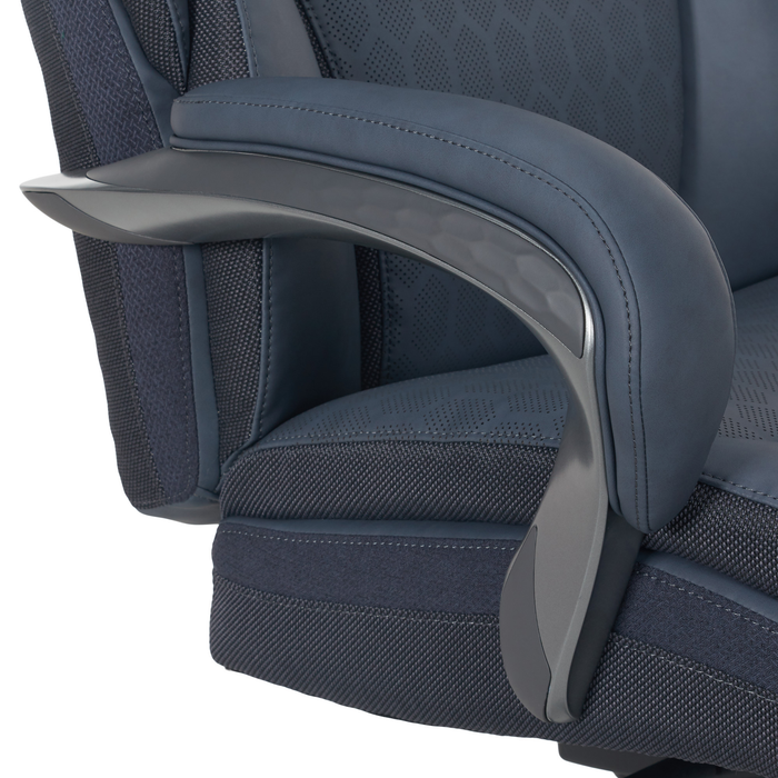 Shaquille O’Neal Home Maximos 29.5” Big & Tall High Back Executive Office Chair with Extended Headrest – Blue