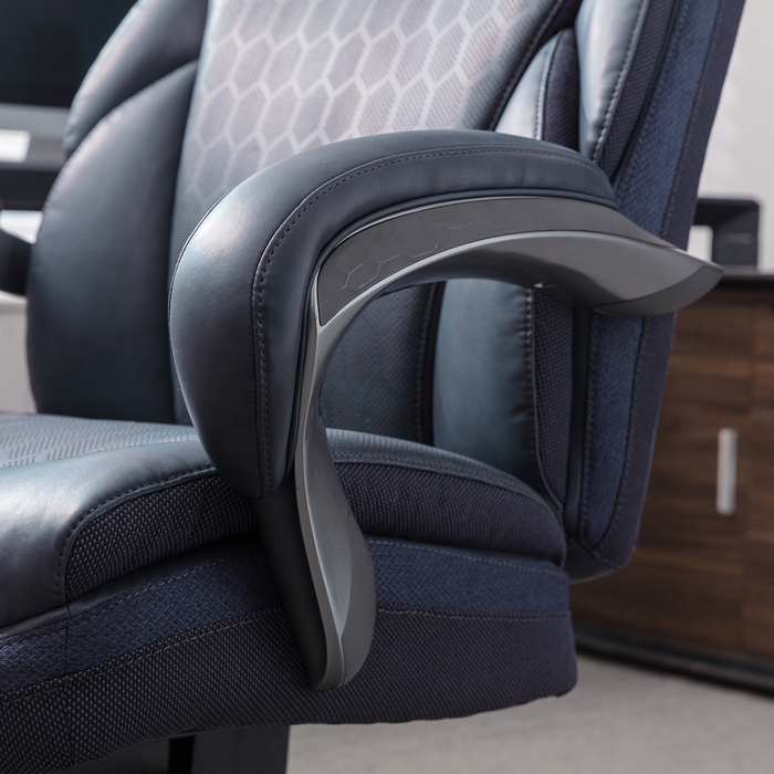 Shaquille O’Neal Home Maximos 29.5” Big & Tall High Back Executive Office Chair with Extended Headrest – Blue
