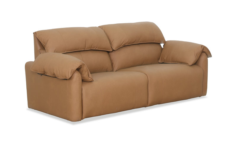 Momento 90\" Genuine Leather Power Reclining Sofa – Caramel