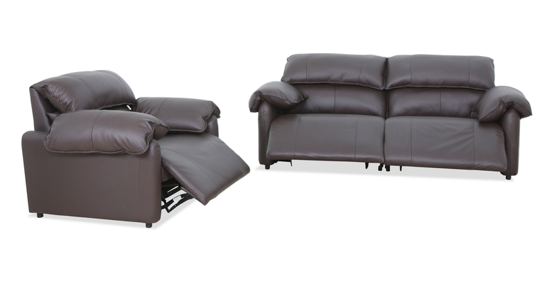 Momento 90\" Genuine Leather Power Reclining Sofa – Chocolate