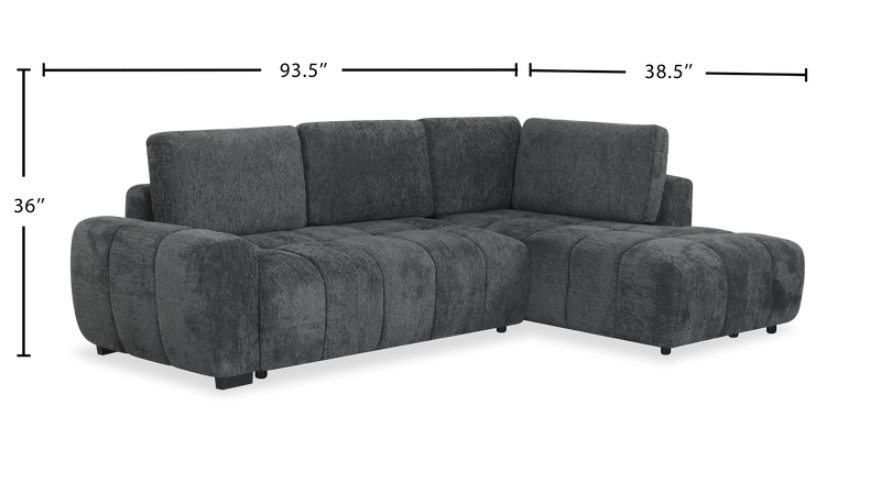 Moonlight _” Fabric Full-Size Sleeper Sofa with Removable Back Cushions –Mineral  
